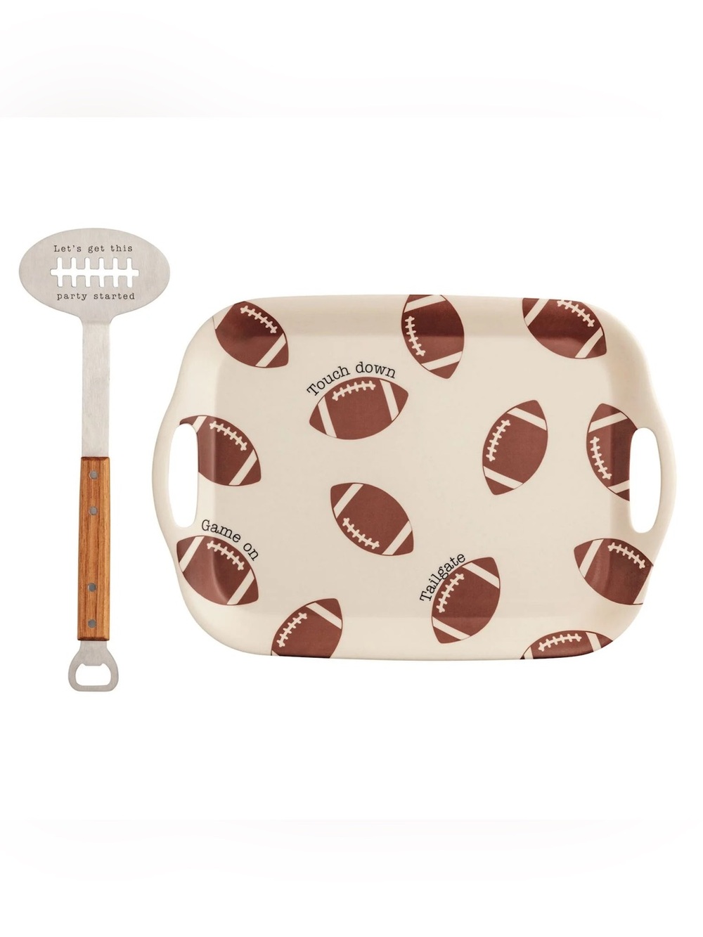 Football Tray with Spatula by Mud Pie